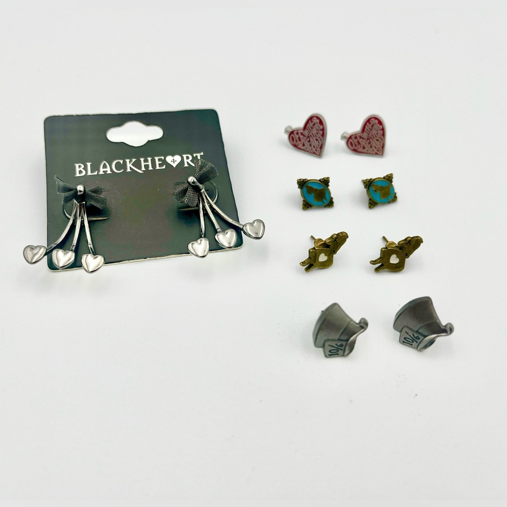 Alice in Wonderland Blackheart / Hot Topic Earring Lot